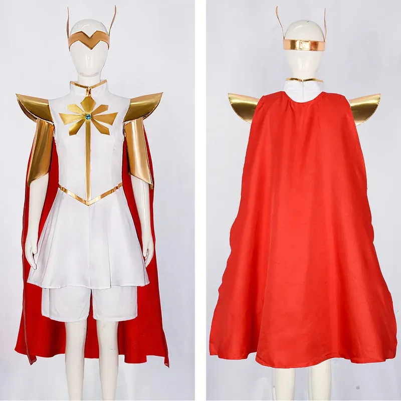 DY2025Anime princesa She Ra Cosplay vestido capa disfraz Adora princesa combate mujeres hombres niñas uniforme conjunto de disfraz de Halloween