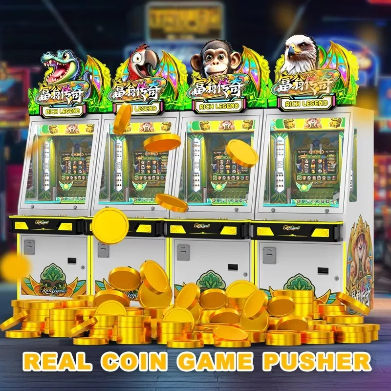 Arcade Coin Pusher Machine Automatic Scoring Game Equipment for Entertainment Centers and Family Fun
