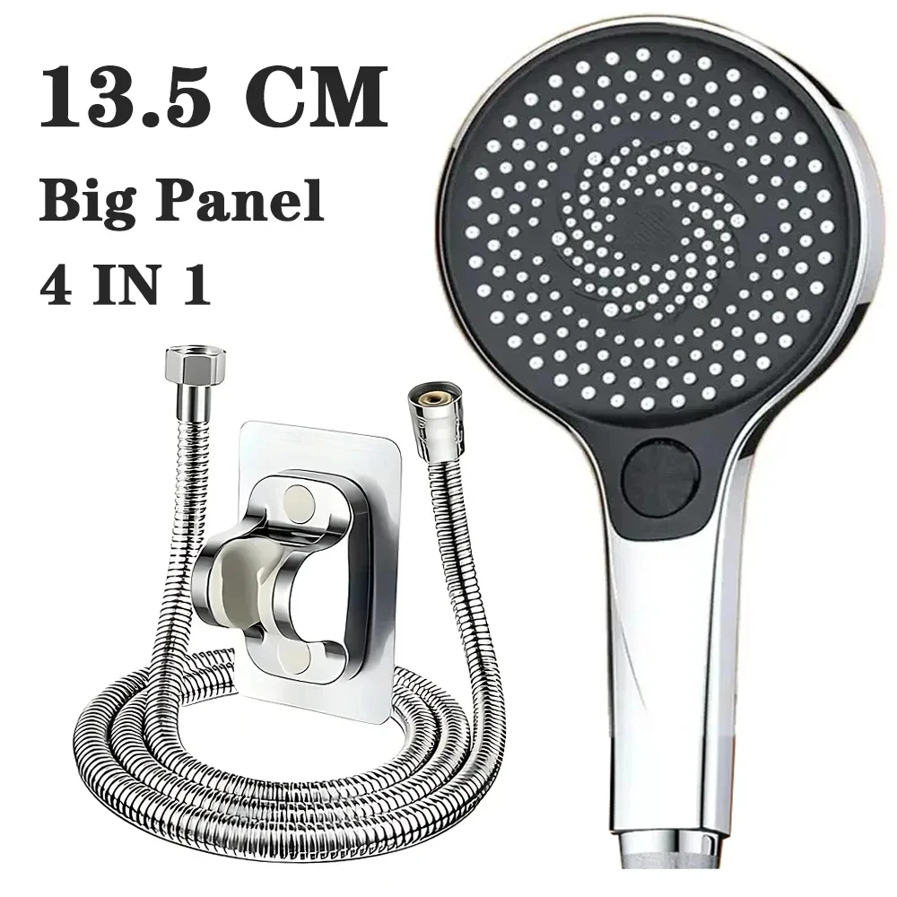 

Модернизированная массажная насадка для душа под давлением, 3 режима, дождевой душ высокого давления, большая панель, насадка для распыления ванной комнаты с одной кнопкой