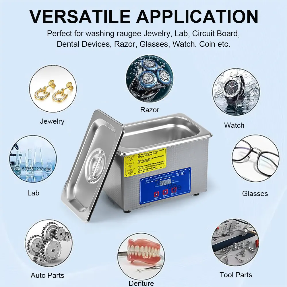 Ultrasonic Cleaner Glasses Ultrasonic Cleaner Cleaning Washing Machine Jewelry Cleaner 40KHz High Frequency Ultrasonic Bath 0.8L