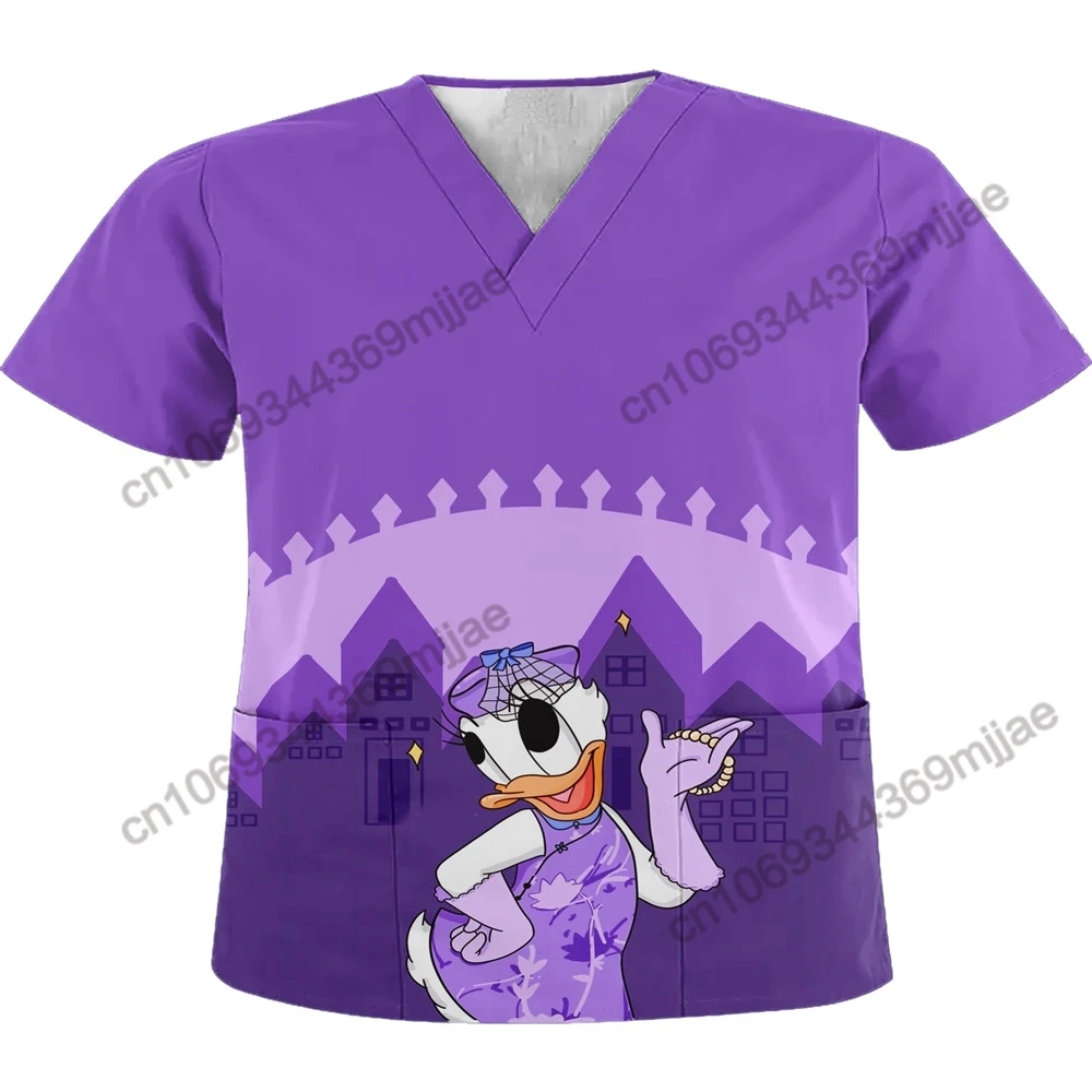 Disney-camiseta feminina com decote em v, tops para mulheres, zevity, camiseta espartilho, roupas femininas, roupas de verão, Y2K, 2023