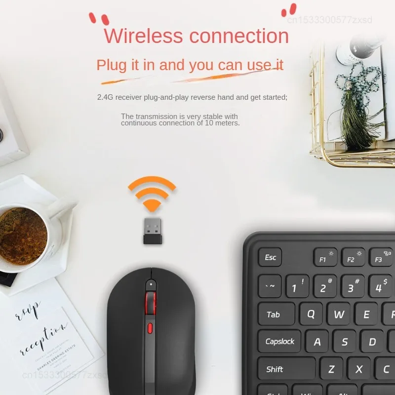 Youpin-مجموعة لوحة مفاتيح وماوس لاسلكية ، محمولة ، صامتة ، شاملة ، للمكتب ، الكمبيوتر ، المنزل ، الاتصال العام ، الحجم الكامل ، g