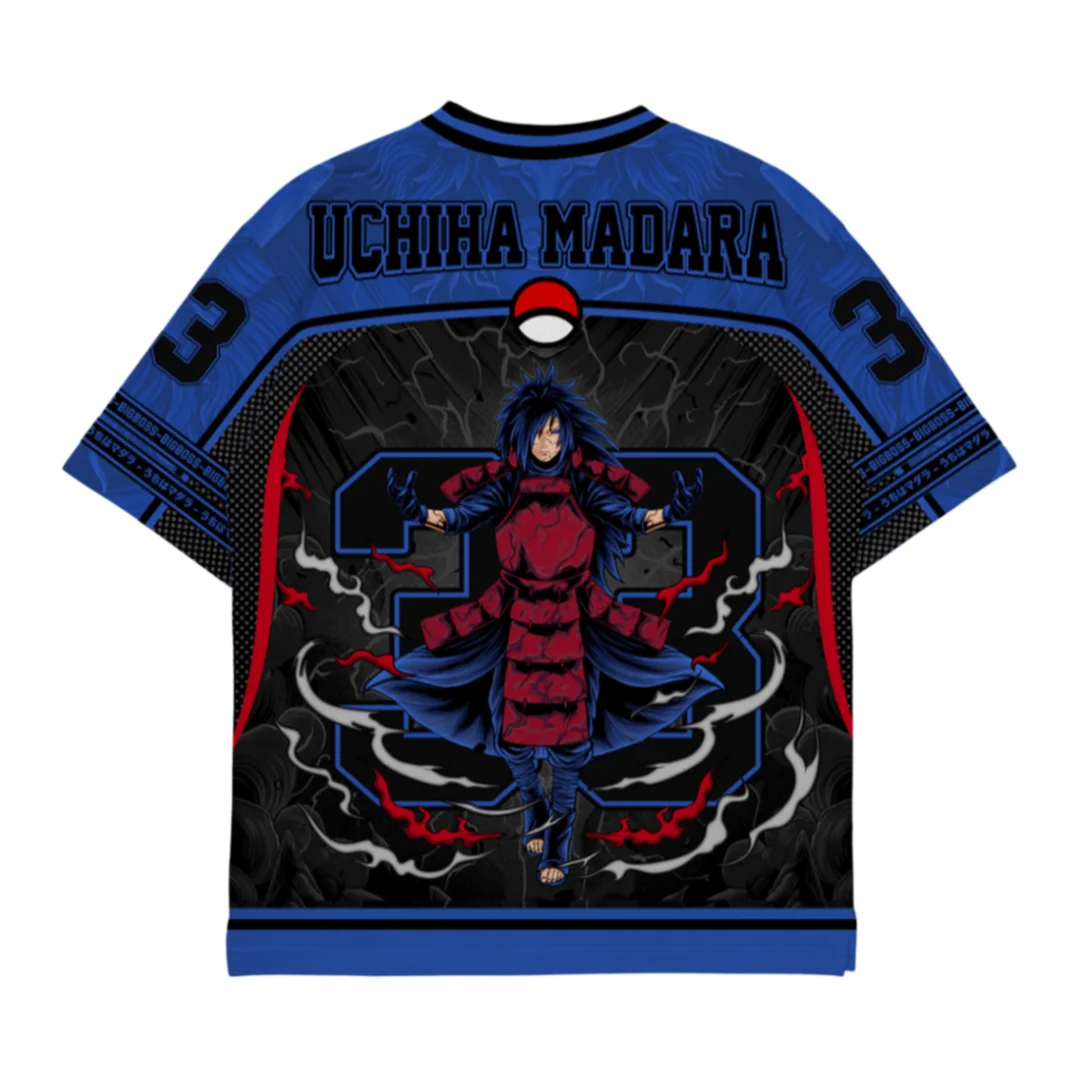 Naruto Madara Uchiha Anime Print Football Jersey Family Summer Adults Kids Athleisure T-Shirt Breathable Quick Dry Streetwear