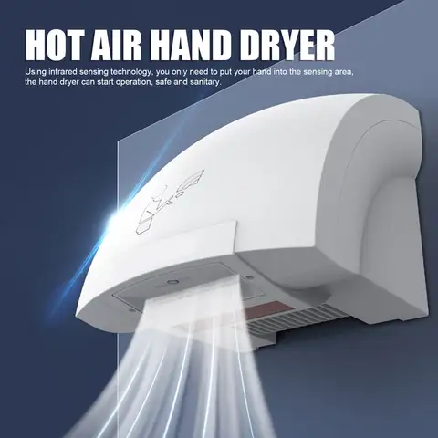 1200W Hand Dryers Automatic Sensing 10S Fast Drying Strong Airflow Warm Air Hand Dryer for Bathroom Mall Hotel