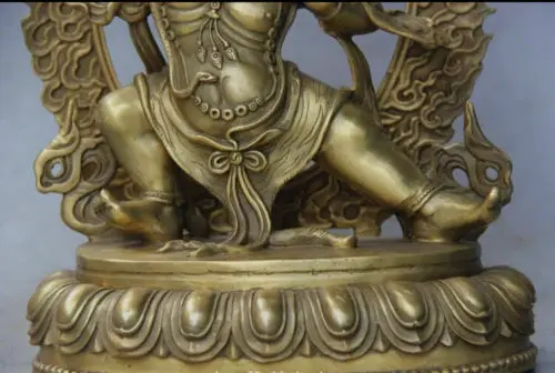9.8 inch Rare Tibet Tibetan bronze Buddhist Vajrapani Chana Dorje buddha statue