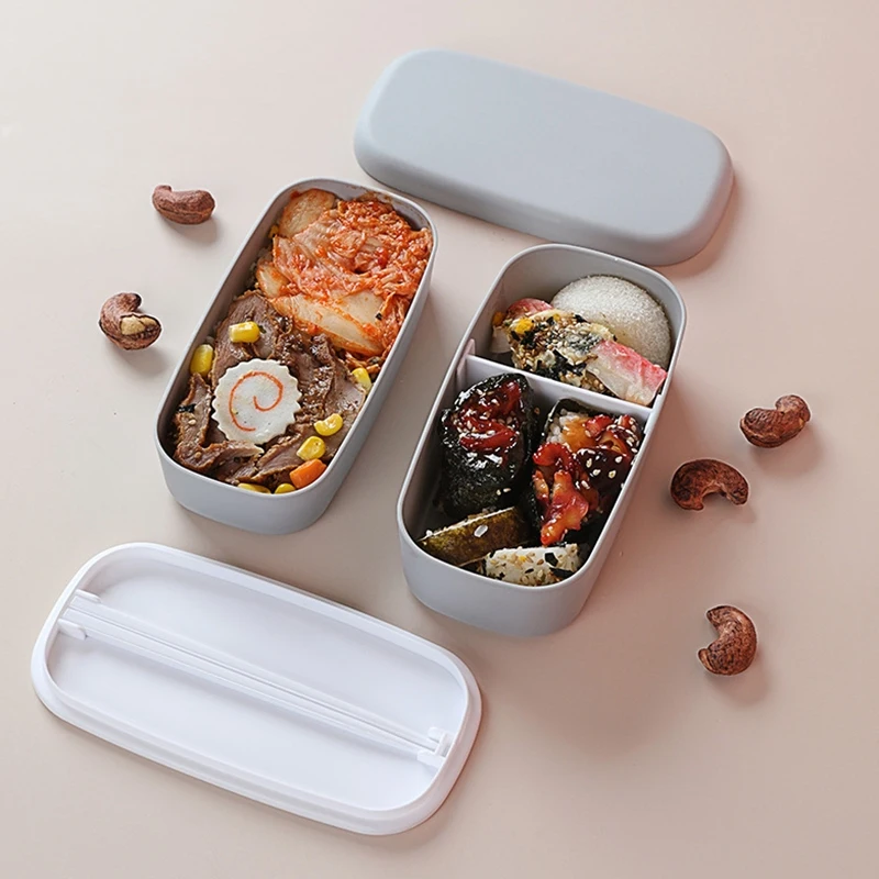 ABUH-Microwavable 2 Layer Lunch Box With Compartments Leakproof Insulated