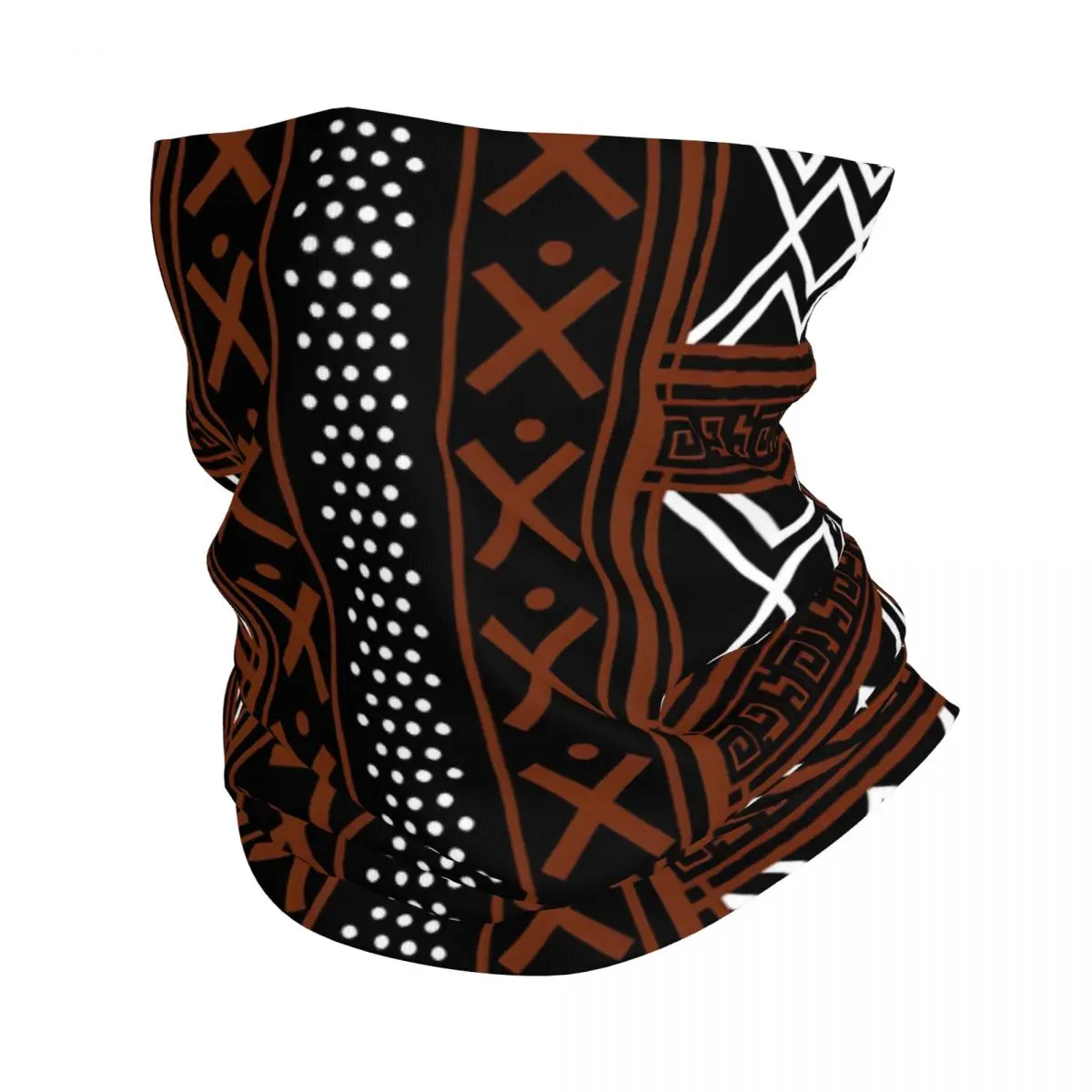 African Bogolan Royal Textile Pattern Headband Neck Warmer Men Ski Running Tube Scarf Medical Nurse Face Bandana Gaiter