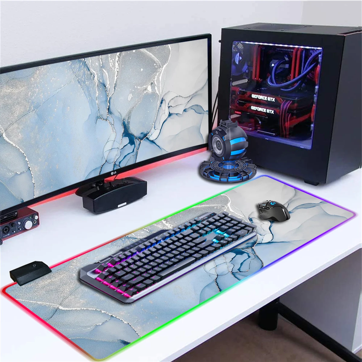 

Marbling RGB игровой коврик для мыши, большой офисный коврик, женский Настольный коврик, геймерский коврик для ноутбука, нескользящий базовый Коврик для клавиатуры компьютера