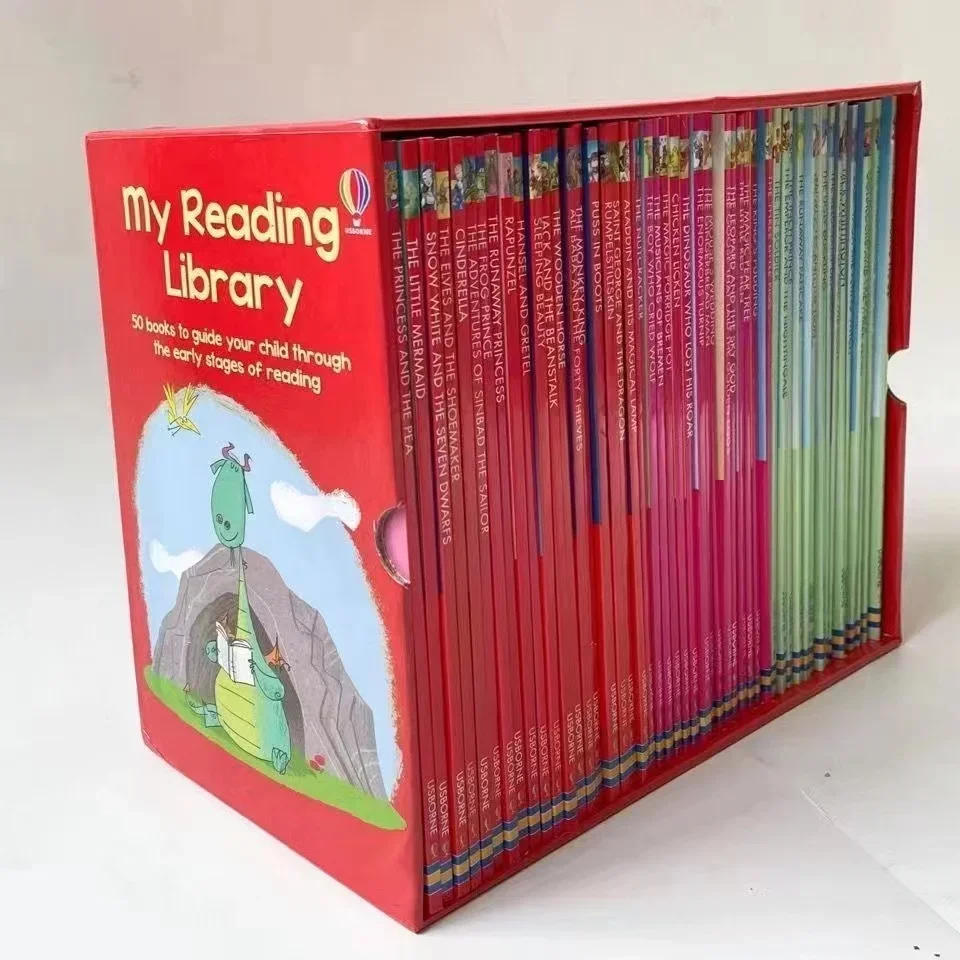 50 Bücher/Set usborne meine zweite Lese bibliothek Englisch Bild Bilderbuch Kinder Wörter lernen Leitfaden Kinder frühe Bildung