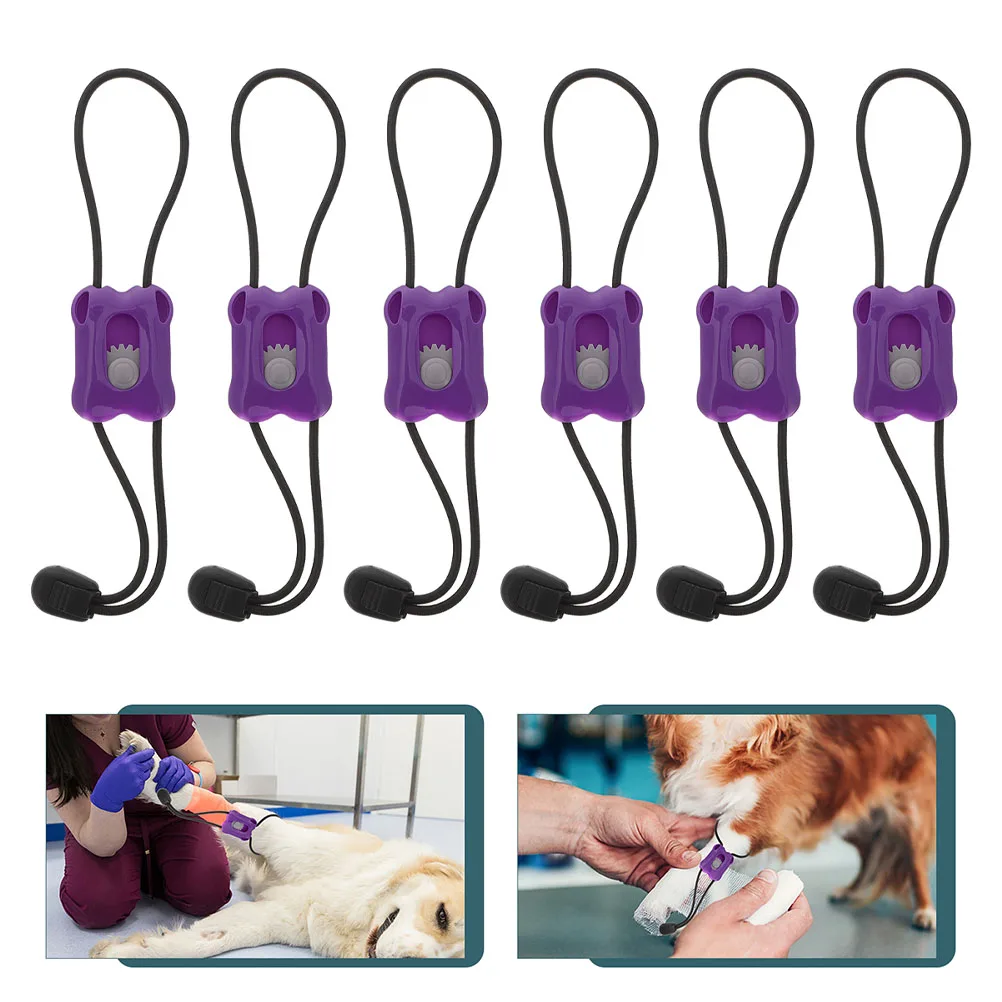 6Pcs  Dog First Aid Dog Tourniquet Convenient Pet Tourniquet Pet Cat Tourniquets Quick Release First Aid Elastic Tourniquet