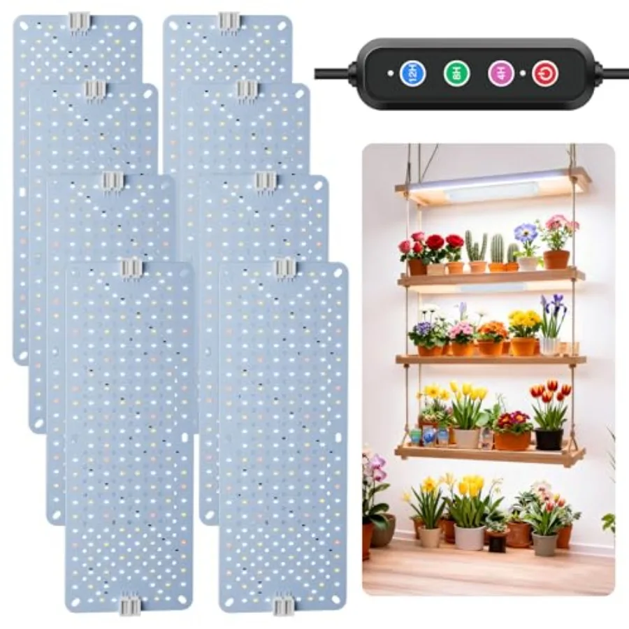 

Grow Lights for Indoor Plants Full Spectrum High PPFD 1536 LEDs Plant Lights with 4/8/12/16/20H Timer Flexible Series Parallel