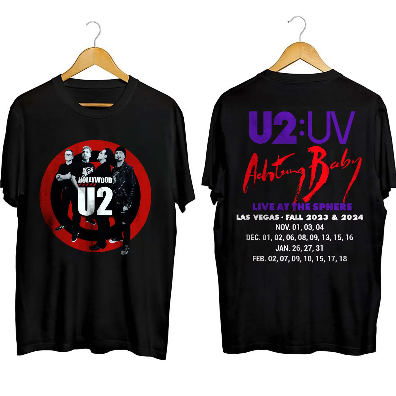 U2 Achtung Baby Live at Sphere Las Vegas 2023 2024 Concert Shirt