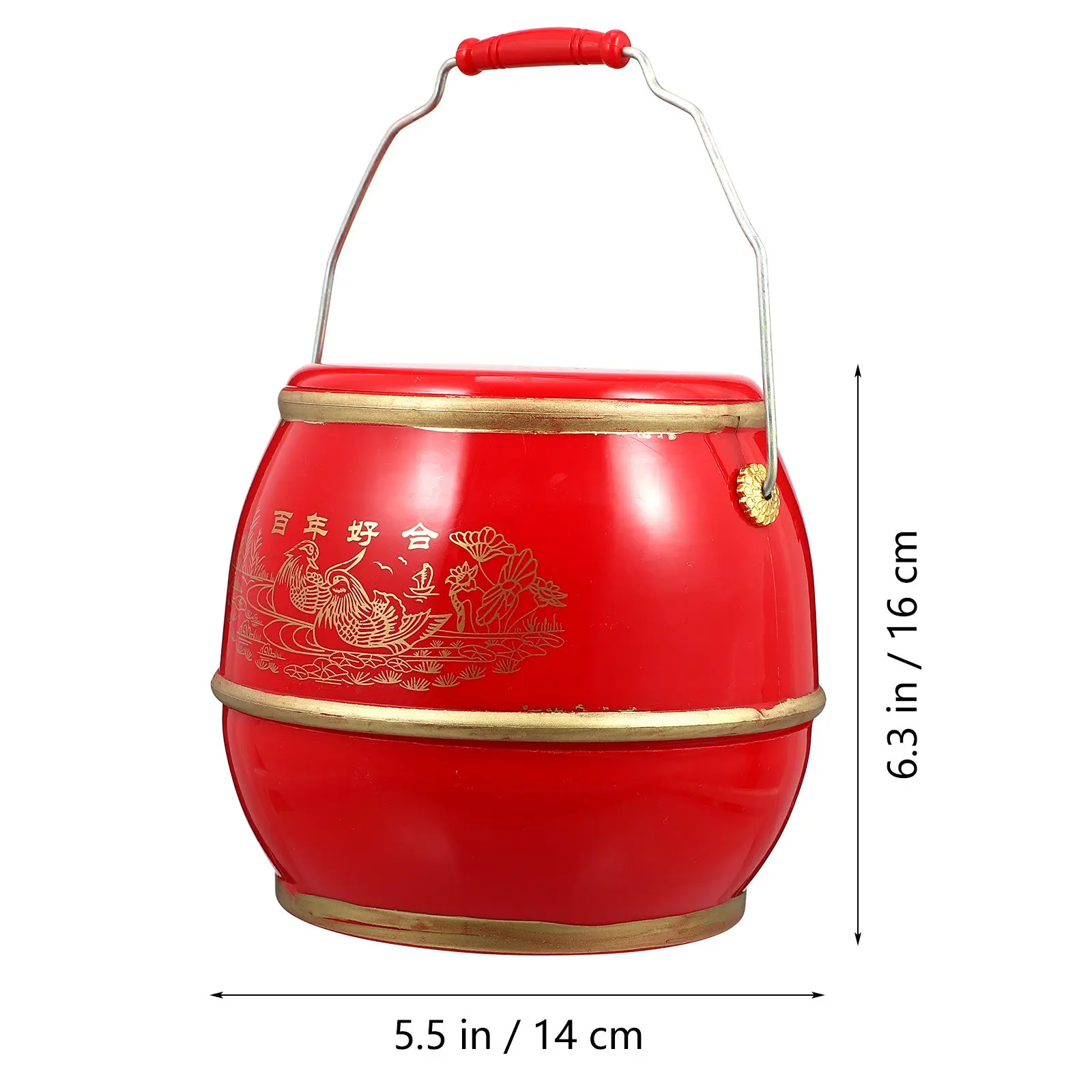 Chinese Traditional Wedding Egg Storage Barrel – Portable, Lightweight & Easy-Clean Plastic Bucket