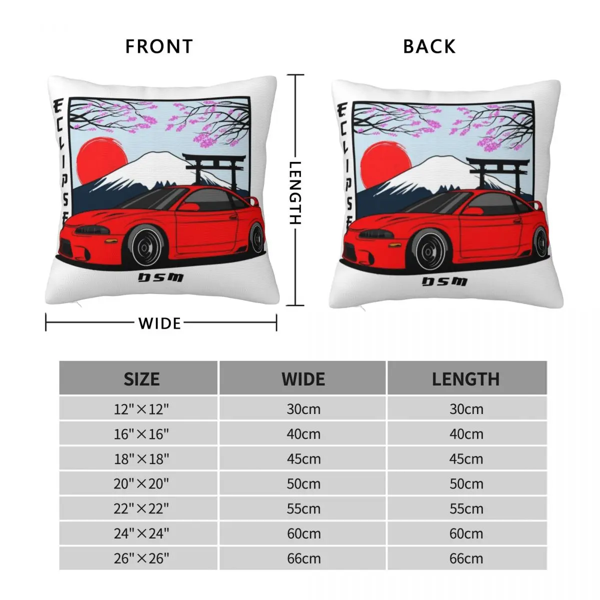 Eclipse 2G DSM Red (8) Square Pillowcase Polyester Pillow Cover Velvet Cushion Decor Comfort Throw Pillow For Home Car