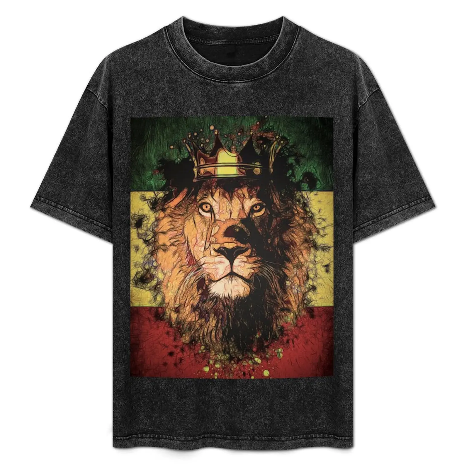 

Rasta Lion Splatter Painting T-Shirt Holiday Party Tee Shirt