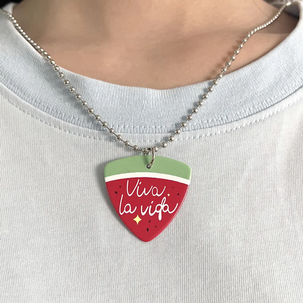 TV Serise Shining Watermelon 반짝이는 워터멜론 Ha Eun-gyeol Cosplay Necklace Viva La Vida Guitar Pick Pendant Chain Jewelry Gift