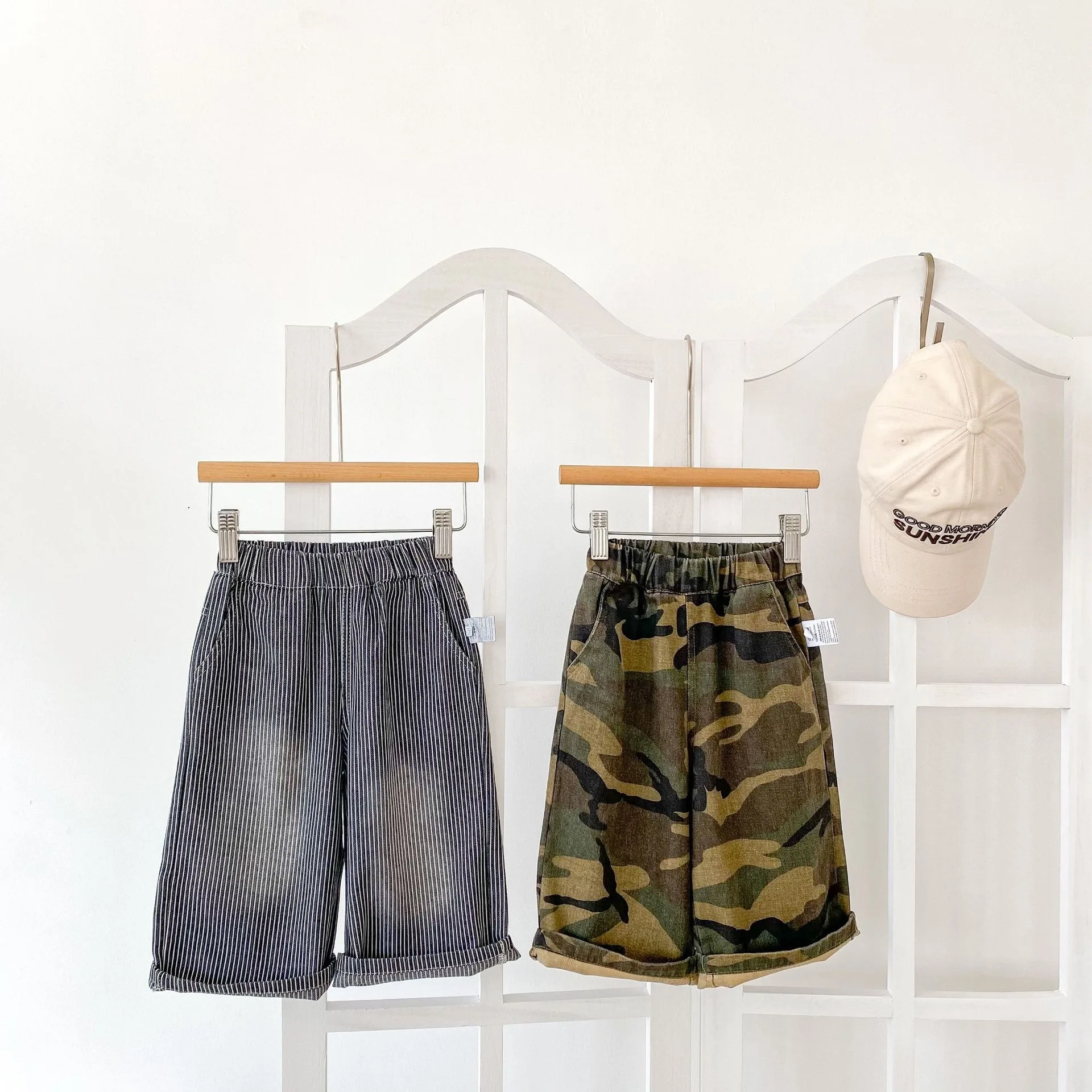 Spring and Autumn Trendy workwear, casual pants, loose and versatile striped jeans, long pants
