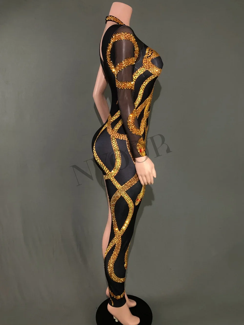 Rhinestones Jumpsuit Women Sexy Birthday outfit Celebrate Event Photo Shoot Wear Singer Dancer Performance Show Costume