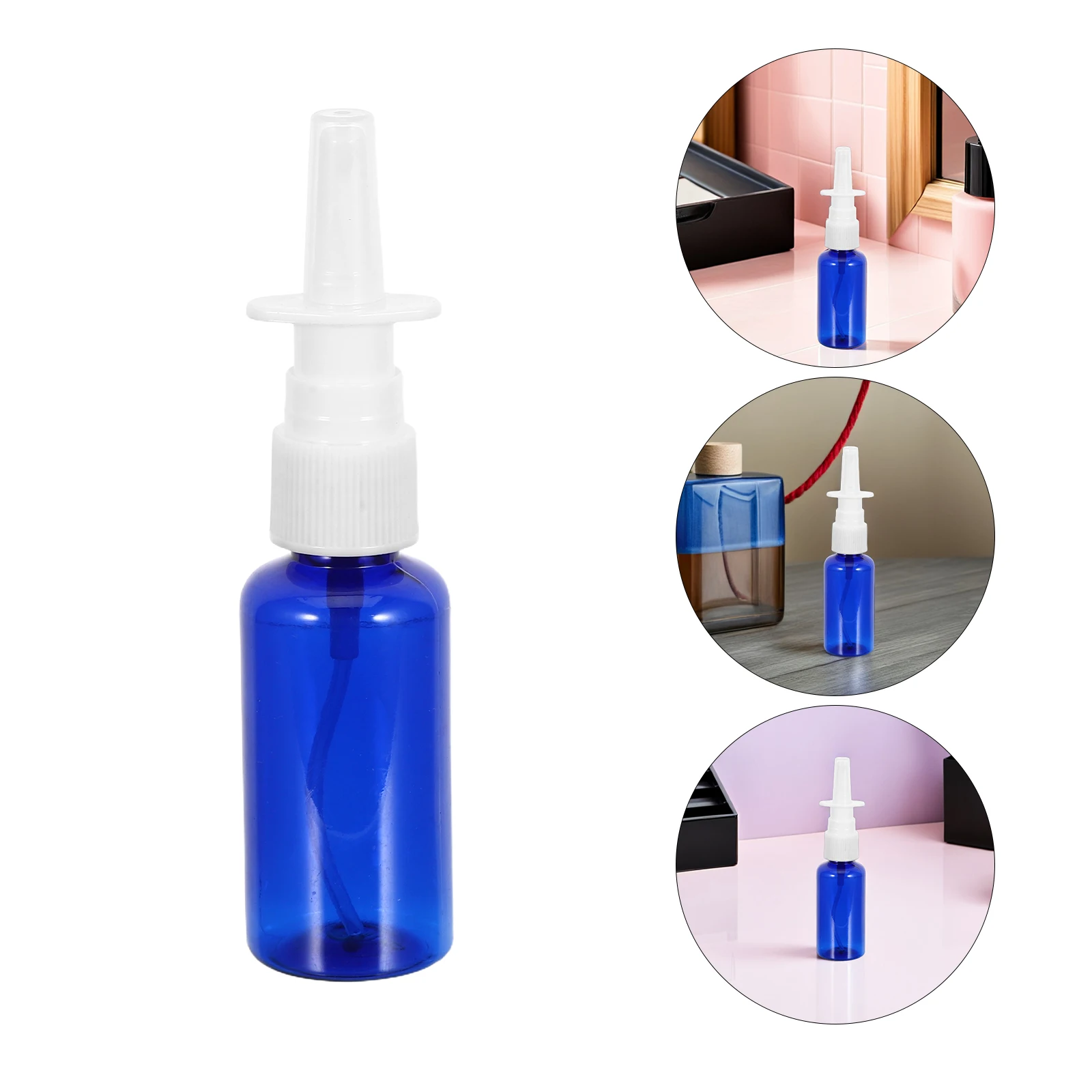 24개 빈 리필 가능한 비강 스프레이 병 30ml 블루 휴대용 미세 분무기 염수 용액 여행용 가습기
