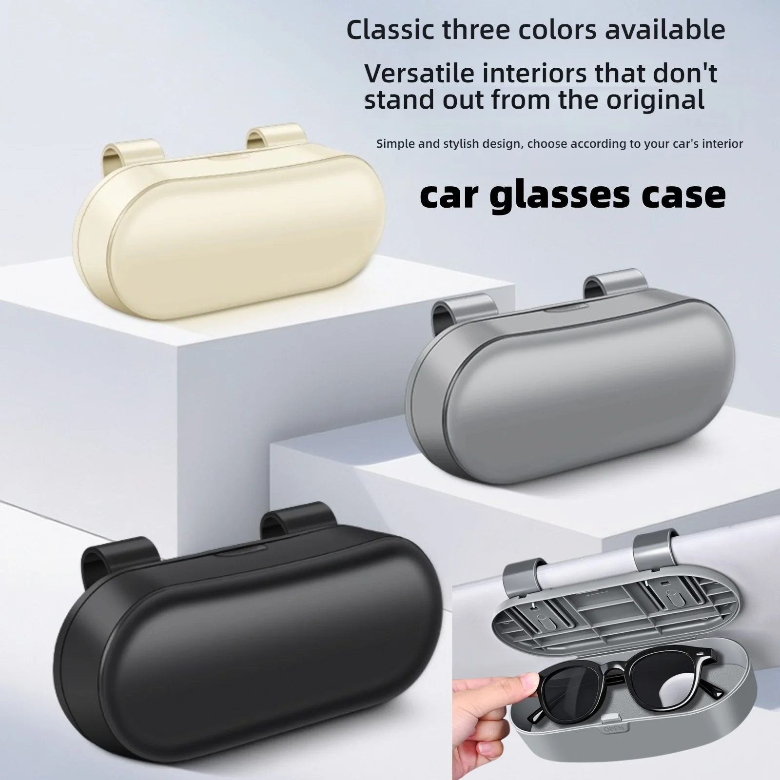Caixa de Óculos para Carro, Suporte Portátil para Óculos de Sol, Estojo para Óculos de Direção, Caixa Multifuncional para Visor Solar