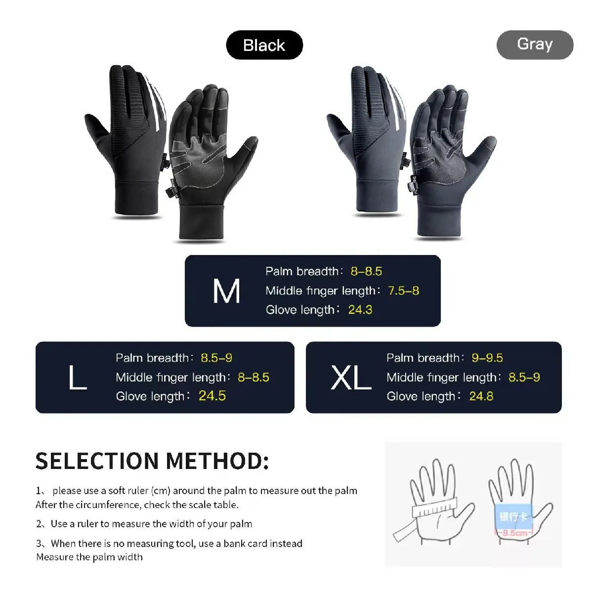 قفازات التزلج الرياضية الدافئة للرجال والنساء شاشة تعمل باللمس قفازات التزلج الداخلية ركوب الدراجات الباردة واقية في الهواء الطلق قفاز شتاء جديد