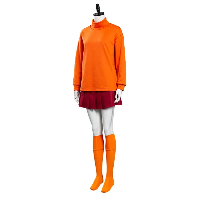 

asdh8@Fast Delivery Anime Velma Dinkley Cosplay Costume Uniform Dress Outfits Halloween Carnival Costumes For AdultCOSda@