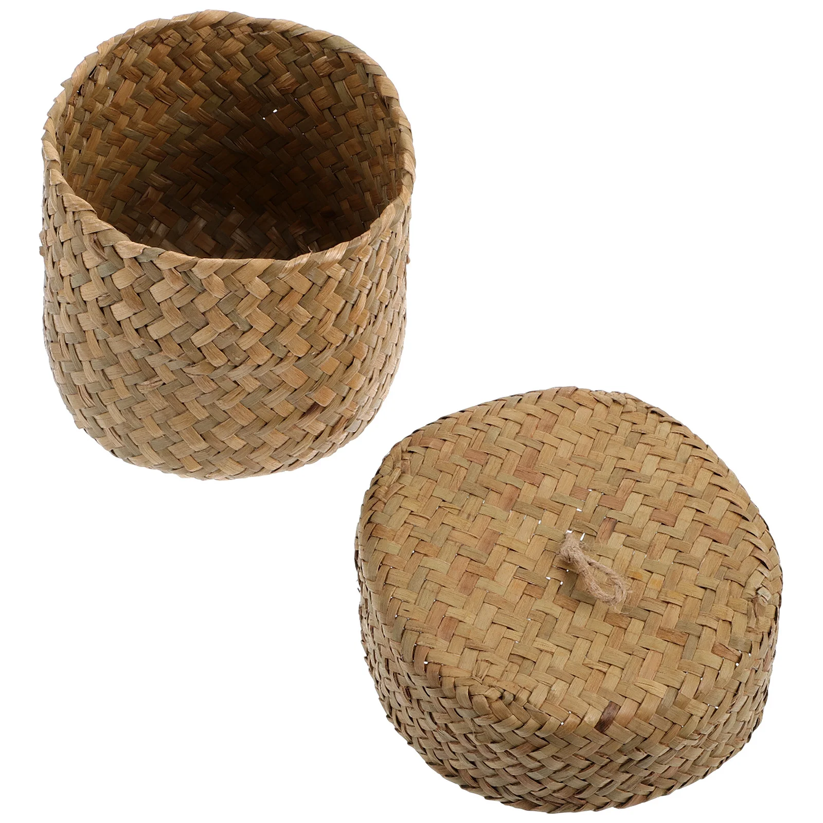 Basket Straw Flower Hand Woven Handwoven Gift Packing Baskets Wooden Light Brown Adult Cute Storage Baby