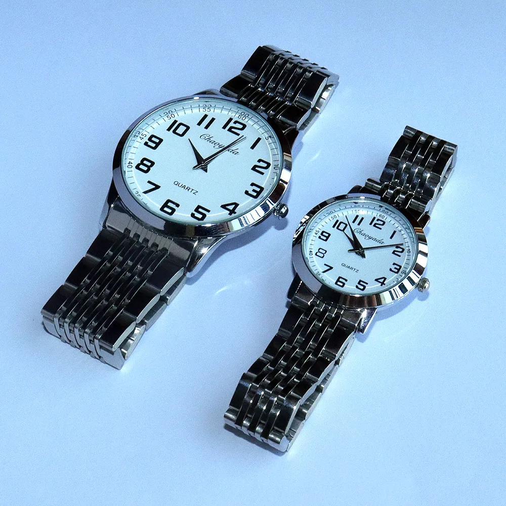 고품질 여성 시계 비즈니스 럭셔리 숙녀 패션 쿼츠 남자 시계 간단한 품질 스테인레스 스틸 접는 시계