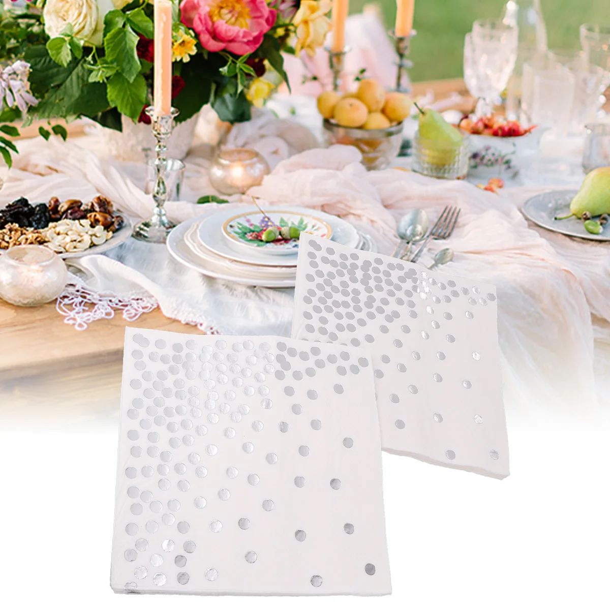 50pcs Printed Printed Dinner Napkins Paper Disposable Napkins For Party Absorbent Dinner Birthday Christmas Eco Friendly