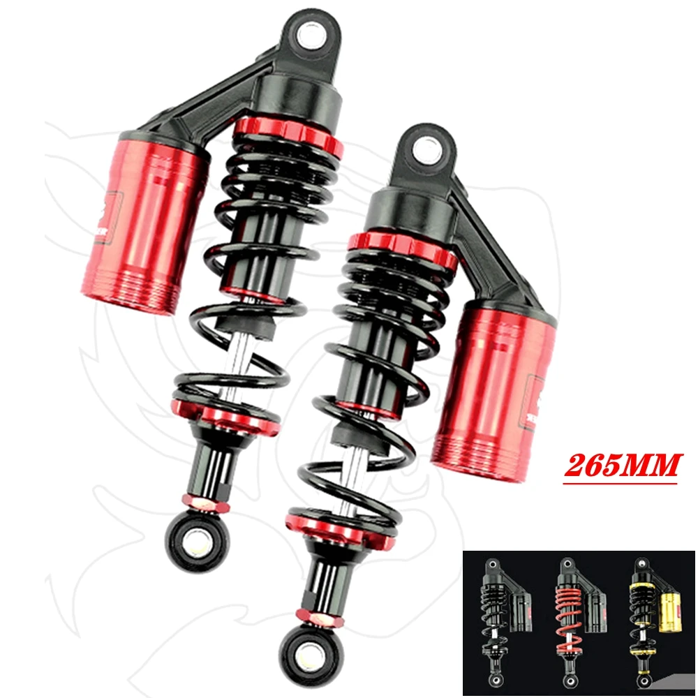 265mmMotorcycle Rear Shock Absorber scooter Electric Bike Rear Suspension Fit For Honda Yamaha RSZ JOG Niu Ninebot Dirt Pit Bike