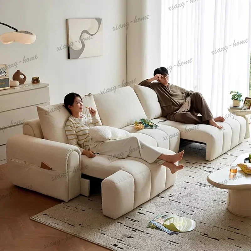 lsLuxury modern fabric electric retractable reclining sofa comfortable living room sofas and seating couch sofa bed home furnitu