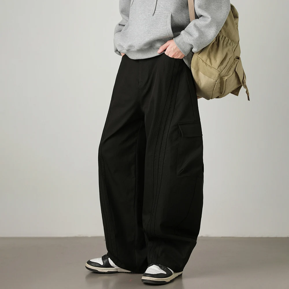 

TFETTERS Мешковатые брюки Мужская осенняя одежда 2025 Новые модные широкие брюки для мужчин Полосатые мужские брюки-карго с большим карманом