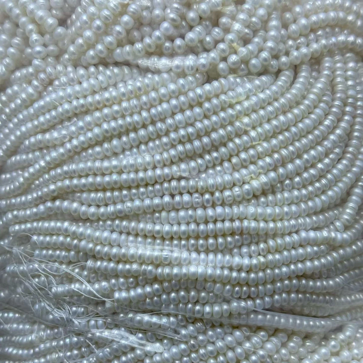 5,5-6mm Flache Brötchen Lose Perlen Natürliche Süßwasser Perle Halskette Schmuck Machen DIY Armbänder Ohrring Zubehör Großhandel weiß