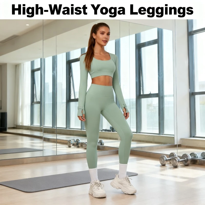 

European and American Slim-fit Solid Color High-waist Quick-dry Base Layer Fitness Wear Outdoor Running Yoga Pants