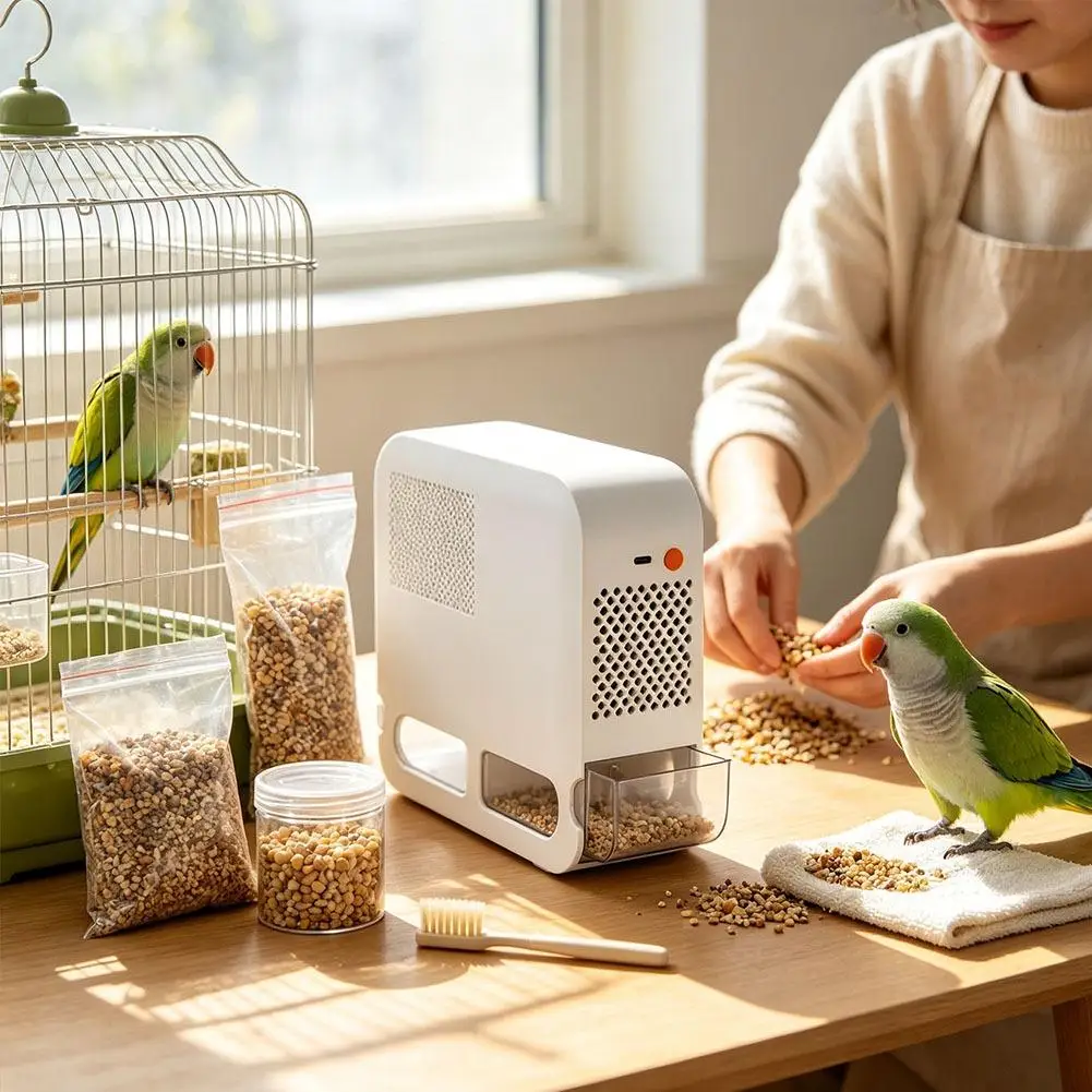 Elektrische Vogelfutter-Schalenblasmaschine mit einstellbarer Luftstromgeschwindigkeit, effizienter Vogelfutter-Separator, leiser Getreide-Reiniger – Detail 4