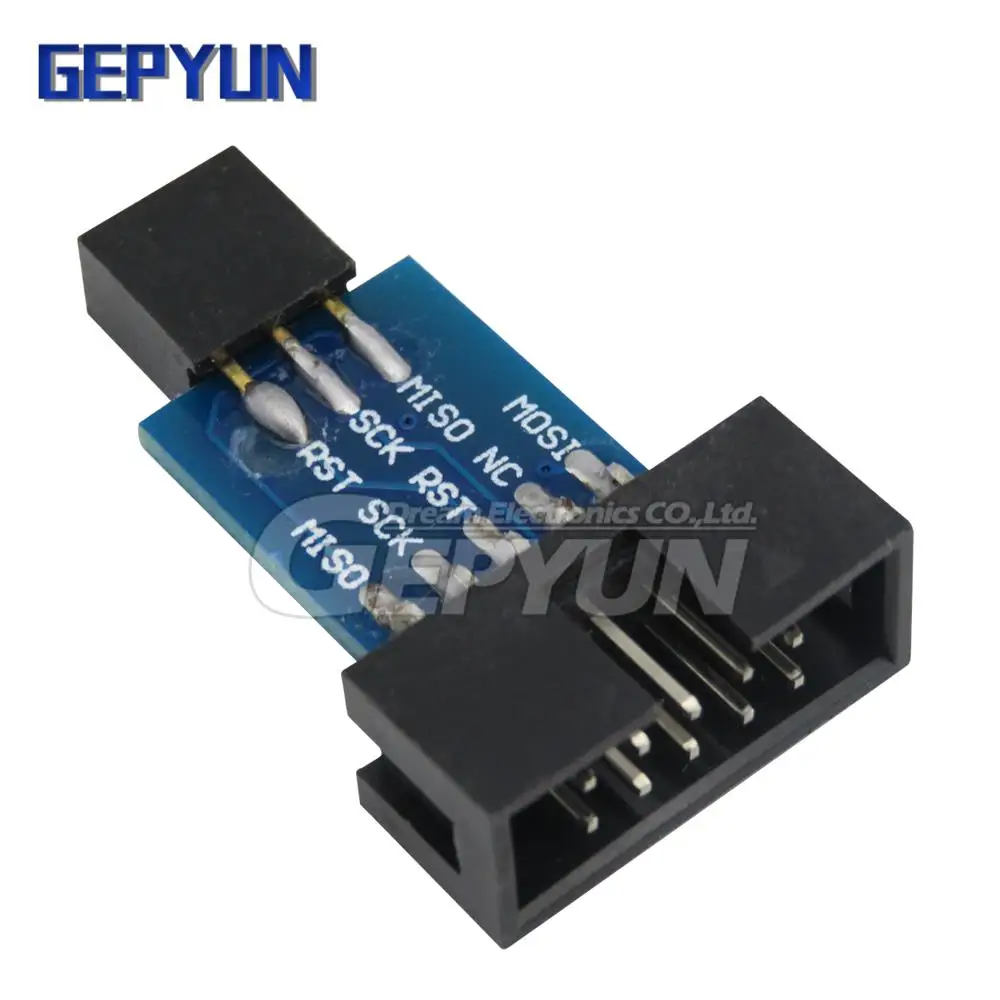 10pcs STK500 10Pin To 6Pin Adapter Board AVRISP MKII USBASP STK500 GEPYUN