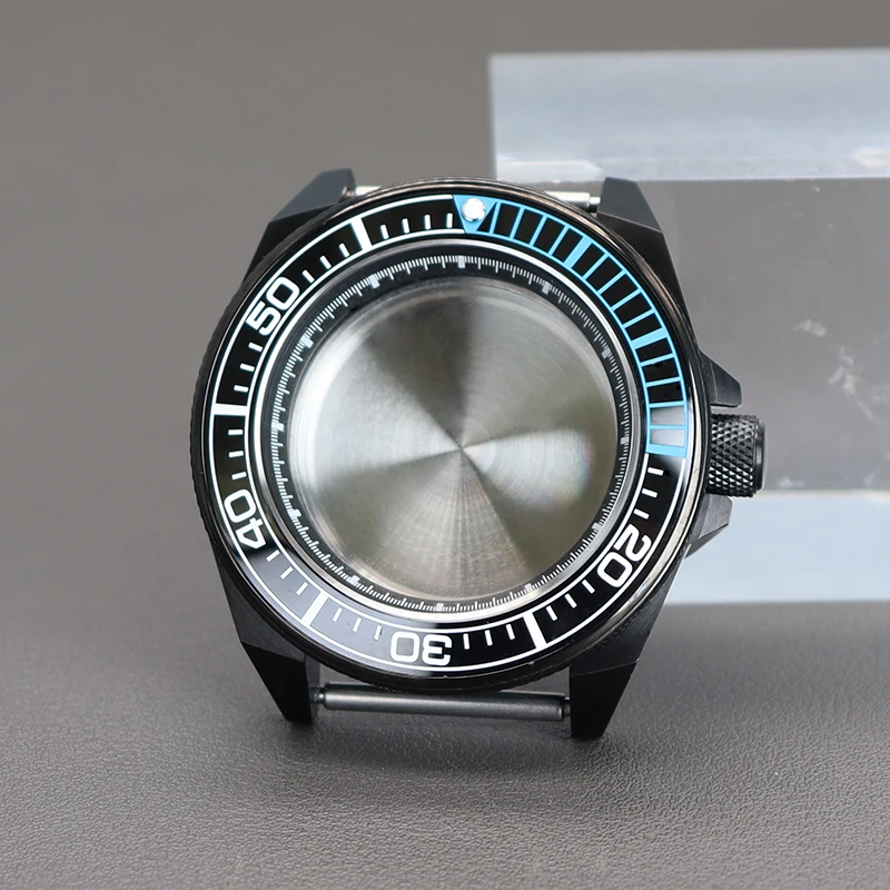 43.8mm Men's Mechanical Watch Case Ceramic Bezel For Mod Samurai Seiko NH35 NH36 NH34 NH38 Movts 120 clicks 20ATM Sapphire Glass