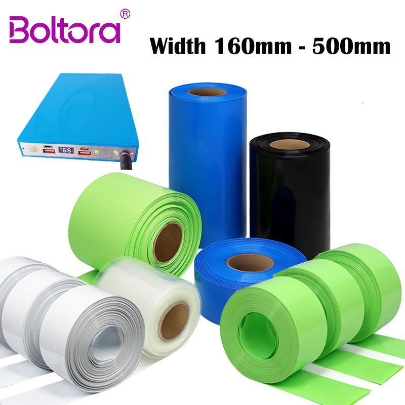 1/5m PVC Heat Shrink Tube 160mm ~ 500mm Waterproof Insulated 18650 Lipo Battery Pack Wrapping Film Cable Protect Sleeve