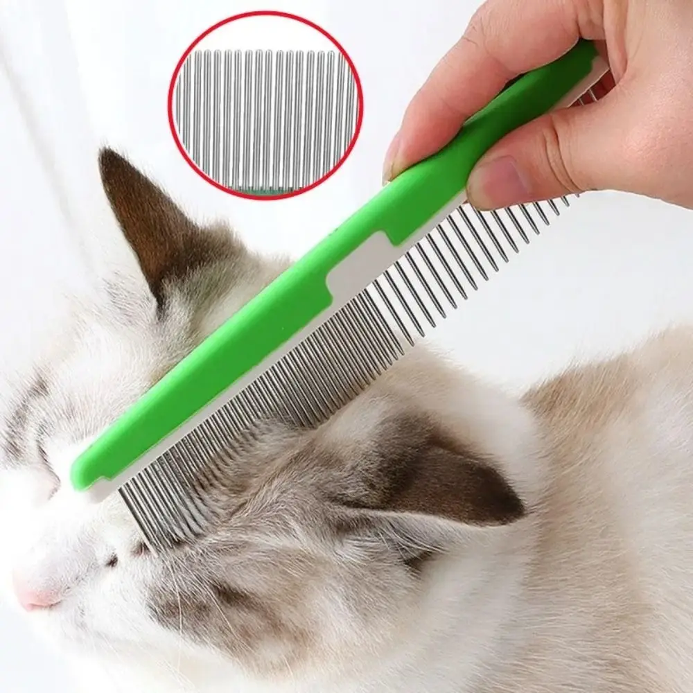 Portable Stainless Steel Pet Open Knot Comb Single Row Pet Supplies Dog Cat Pin Comb Grooming Shedding Tools Pet