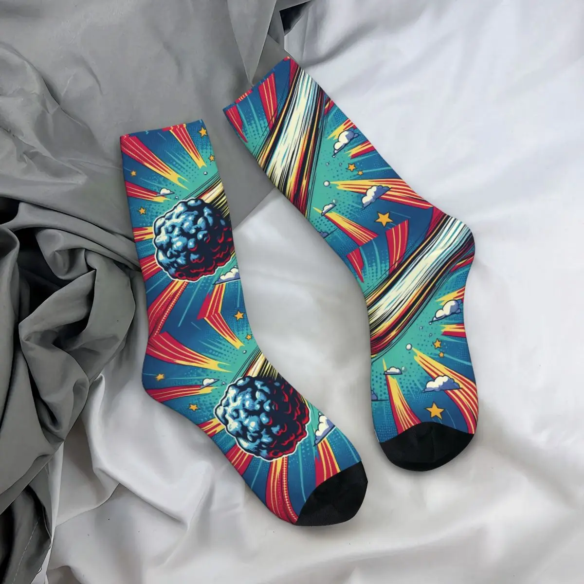 

Pop Art Style Comet Socks Harajuku High Quality Stockings All Season Long Socks Accessories for Unisex Birthday Present