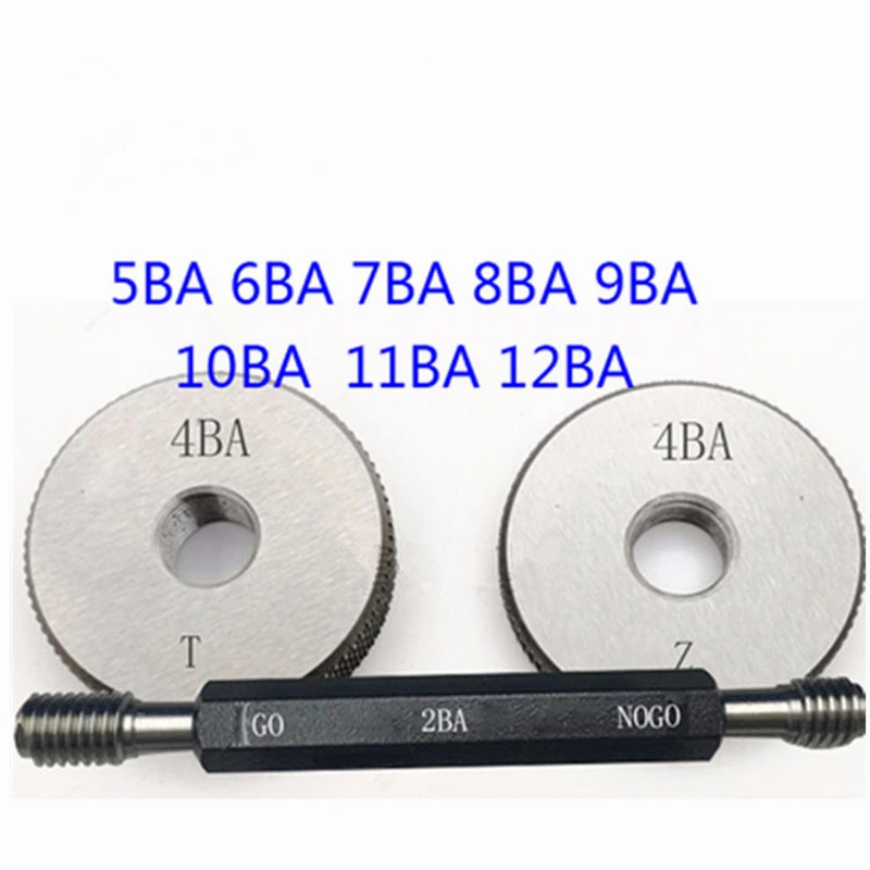 0BA / 1BA / 2BA / 3BA / 4BA / 5BA / 6BA / 7BA / 8BA British System Thread Plug Ring Gauge Electric Tooth Gauge Pin Gage Go Nogo