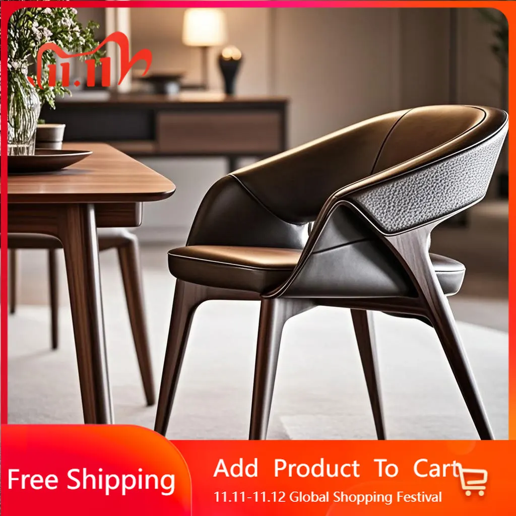 

Camping Arm Dining Chairs Throne Vintage Luxury Modern Ergonomic Dining Chairs Creative Events Computer Wood Sillas Furniture