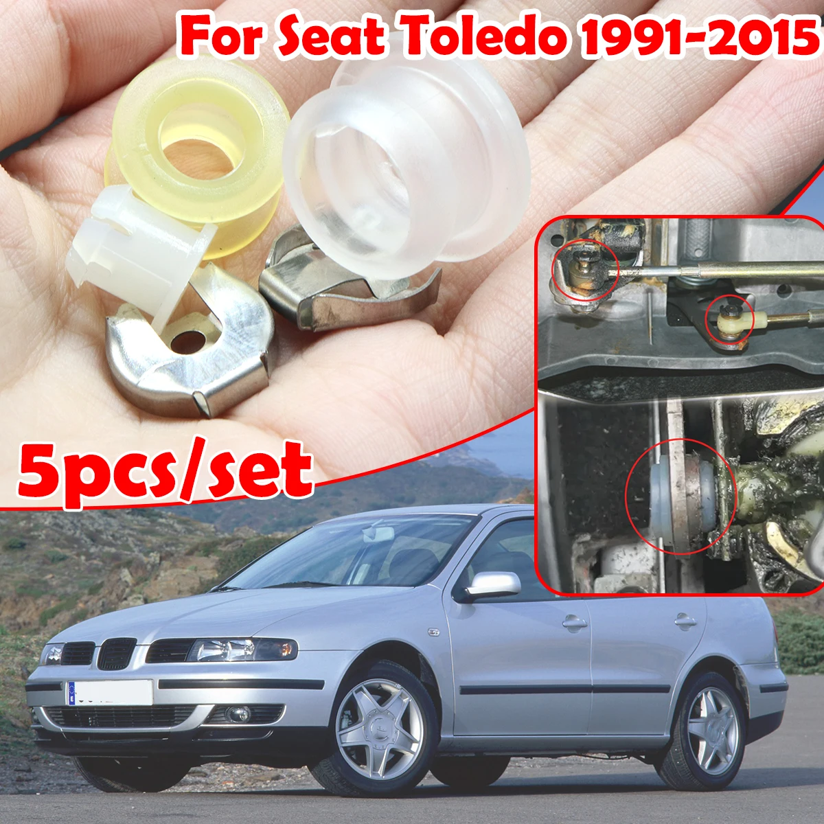 

5pcs/set For Seat Toledo Gear Shift Lever Cable Bushing Gearbox Selector End Linkage Rubber Sleeve Repair Kit 1991 1992 - 2015