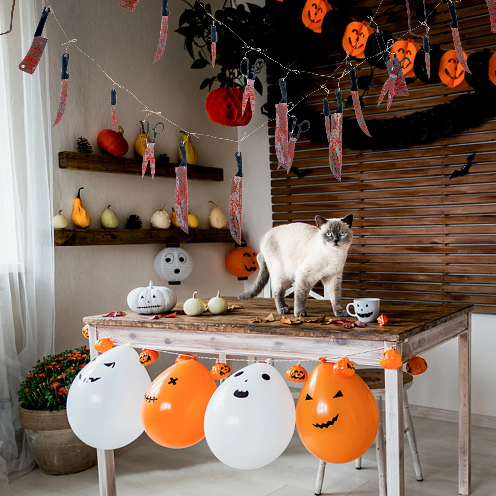 

3pcs Pull String Flags Halloween Decorations Horror Party Banners Hanging Creepy Banner for Ghost Festival Carnival