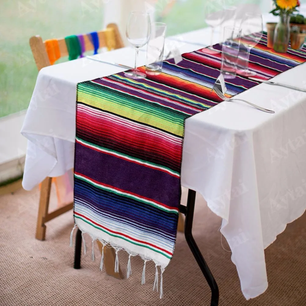 

35X215Cm Decorative Fabric Roll For Dining Tea Stand Mexican Style Table Flag Table Cover Decoration Home