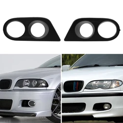 2Pcs Carbon Fiber For BMW E46 M3 2 Door Car Fog Lights Cover Lamp Frame 2001-2006 Front Hood Bar Grille Light Accessories