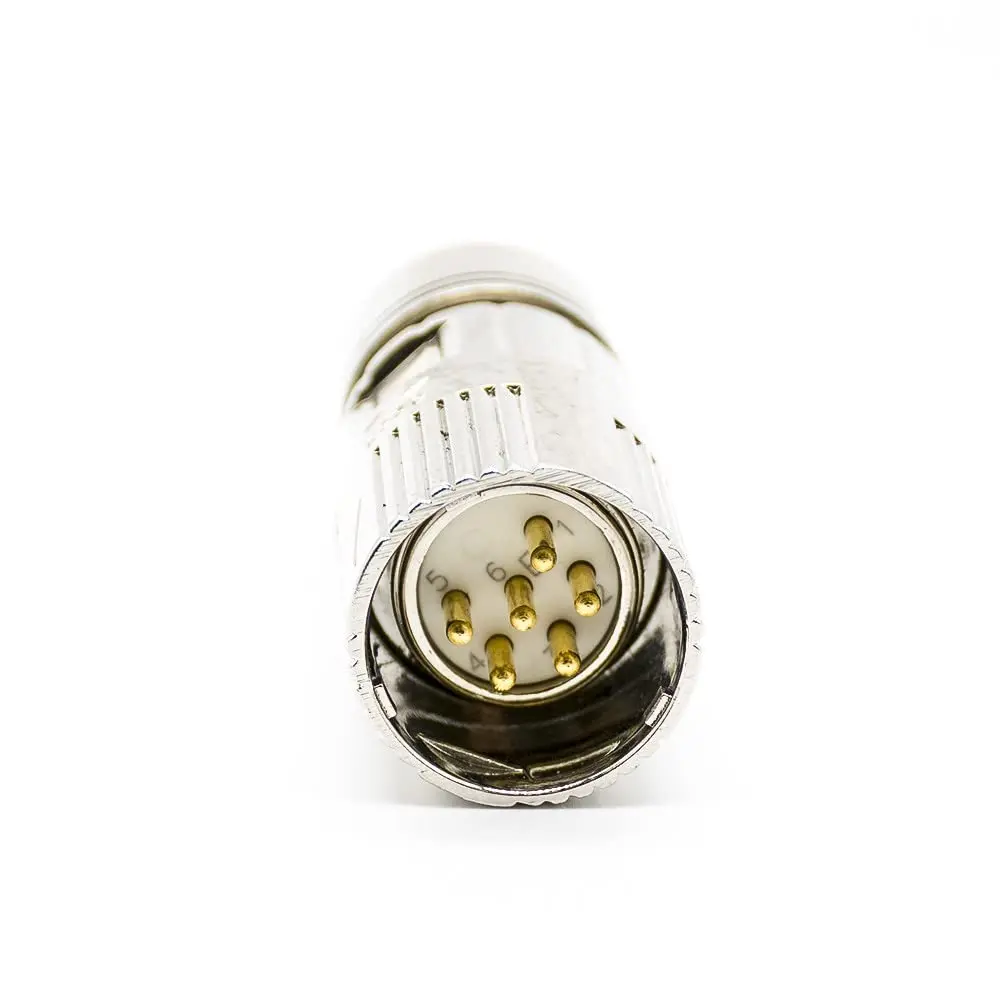 Keisnoaja M23 6 Pin Male Straight Solder Connector, Shielded for Industrial Machinery