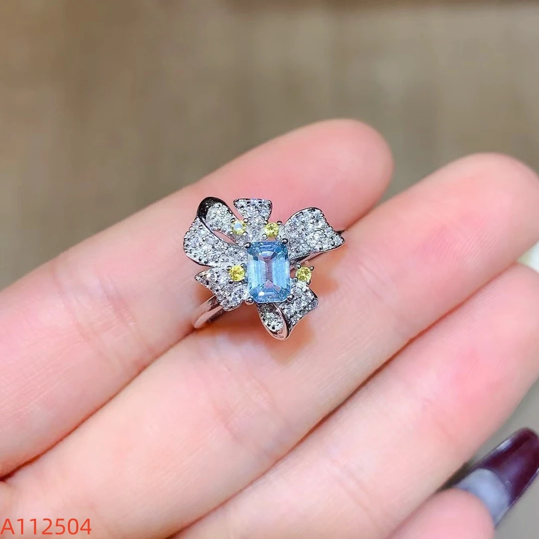 KJJEAXCMY Fine Jewelry Natural delicate Topaz Women's Ring S925 Silver Electroplating Process Inlaid High Clarity Suppor