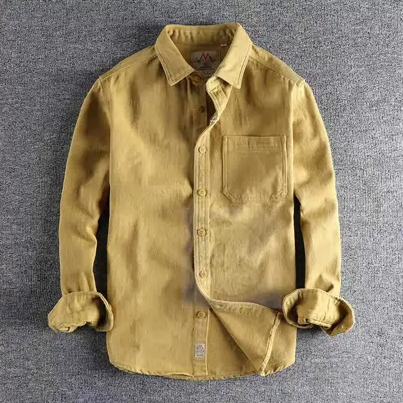 

Retro Tooling Men's Thi Longsved irt Basic Version Loose Fit Sun Protection Treaent Cotton 00% Ice Sensation Autumn Wear