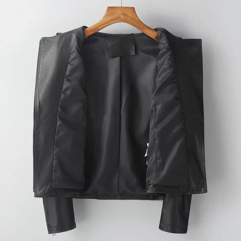 Tajiyane Nieuwe Lederen Jas Vrouwen Kleding Korte Echte Schapenvacht Jassen Slim Biker Leren Jas Chaqueta De Cuero Mujer